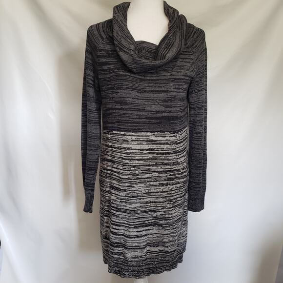 Express Sweater Womens Dress Sz M Preppy Marled Fall Cozy Cowl Neck Hombre Gray - Picture 13 of 13